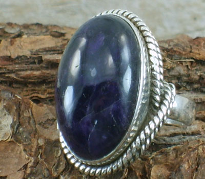 Ring Amethyst Domed  - sz 7.5